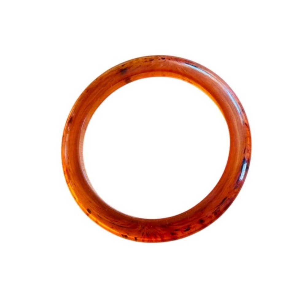 VTG Estate Rootbeer Amber Bakelite Bangle Bracelet Tested Art Deco Marbleized